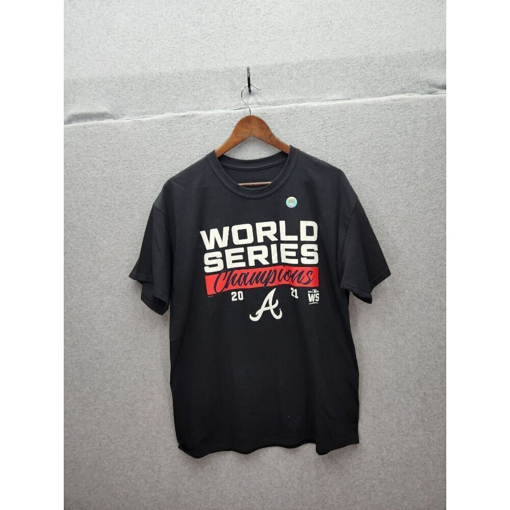 Atlanta Braves World Series Champions 2021 Black T-Shirt Mens‎ Size L